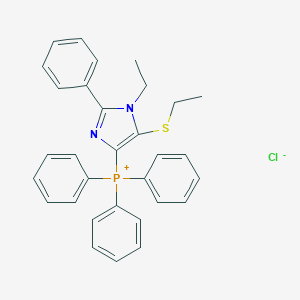 molecular formula C31H30BrN2PS B165290 2-Phenyl-1-ethyl-5-ethylthioimidazol-4-yl(triphenyl)phosphonium bromide CAS No. 126484-15-9