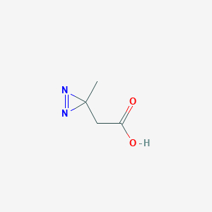 molecular formula C4H6N2O2 B1652908 (3-methyl-3H-diazirin-3-yl)-acetic acid CAS No. 16297-95-3