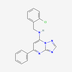 molecular formula C18H14ClN5 B1652922 N-[(2-Chlorophenyl)methyl]-5-phenyl-[1,2,4]triazolo[1,5-a]pyrimidin-7-amine CAS No. 1637300-30-1