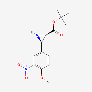 molecular formula C14H18N2O5 B1652924 Tert-butyl (2R,3R)-3-(4-methoxy-3-nitrophenyl)aziridine-2-carboxylate CAS No. 1637781-51-1