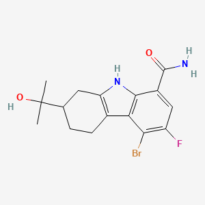 5-Bromo-6-fluoro-2-(2-hydroxypropan-2-yl)-2,3,4,9-tetrahydro-1H-carbazole-8-carboxamide