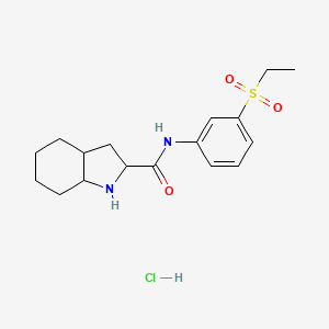 molecular formula C17H25ClN2O3S B1652941 N-(3-Ethylsulfonylphenyl)-2,3,3a,4,5,6,7,7a-octahydro-1H-indole-2-carboxamide;hydrochloride CAS No. 1645351-23-0