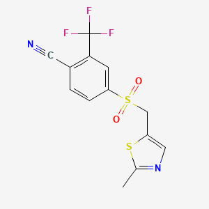 4-[(2-Methyl-1,3-thiazol-5-yl)methylsulfonyl]-2-(trifluoromethyl)benzonitrile