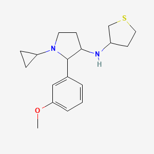 molecular formula C18H26N2OS B1652944 1-Cyclopropyl-2-(3-methoxyphenyl)-N-(thiolan-3-YL)pyrrolidin-3-amine CAS No. 1645414-73-8