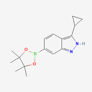 molecular formula C16H21BN2O2 B1652957 3-Cyclopropyl-6-(4,4,5,5-tetramethyl-1,3,2-dioxaborolan-2-yl)-1H-indazole CAS No. 1650548-68-7