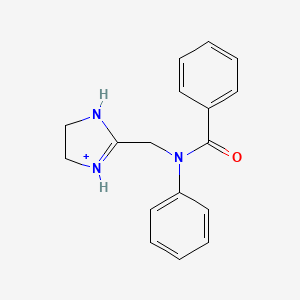 molecular formula C17H18N3O+ B1652973 N-(4,5-dihydro-1H-imidazol-3-ium-2-ylmethyl)-N-phenylbenzamide CAS No. 166904-53-6
