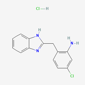 molecular formula C14H13Cl2N3 B1652981 2-((1H-benzo[d]imidazol-2-yl)methyl)-5-chloroaniline hydrochloride CAS No. 1674389-86-6