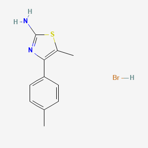 molecular formula C11H13BrN2S B1653002 5-Methyl-4-(4-methylphenyl)-1,3-thiazol-2-amine;hydrobromide CAS No. 16942-65-7