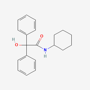 Benzenamine, N-cyclohexyl-alpha-hydroxy-alpha-phenyl-