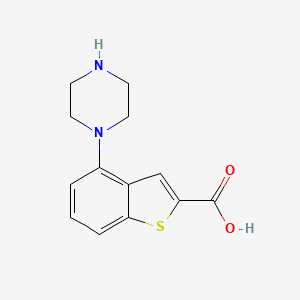 molecular formula C13H14N2O2S B1653005 4-Piperazin-1-yl-1-benzothiophene-2-carboxylic acid CAS No. 1700655-67-9