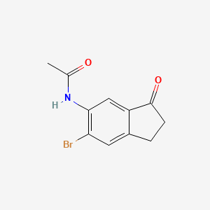 molecular formula C11H10BrNO2 B1653012 Acetamide, N-(6-bromo-2,3-dihydro-3-oxo-1H-inden-5-yl)- CAS No. 170456-57-2