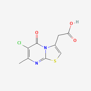 molecular formula C9H7ClN2O3S B1653023 2-(6-chloro-7-methyl-5-oxo-5H-[1,3]thiazolo[3,2-a]pyrimidin-3-yl)acetic acid CAS No. 1706456-09-8