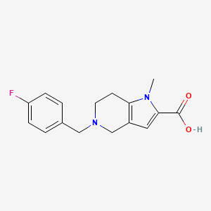 molecular formula C16H17FN2O2 B1653024 5-(4-fluorobenzyl)-1-methyl-4,5,6,7-tetrahydro-1H-pyrrolo[3,2-c]pyridine-2-carboxylic acid CAS No. 1706456-27-0