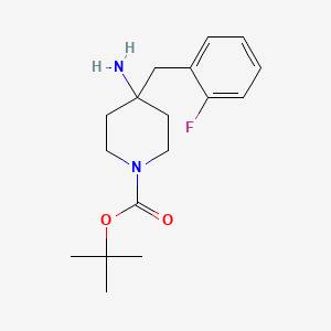 molecular formula C17H25FN2O2 B1653043 tert-Butyl 4-amino-4-(2-fluorobenzyl)piperidine-1-carboxylate CAS No. 1707713-78-7