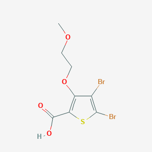 molecular formula C8H8Br2O4S B1653045 4,5-Dibromo-3-(2-methoxy-ethoxy)-thiophene-2-carboxylic acid CAS No. 1708401-37-9