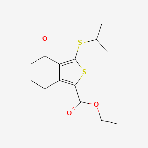 molecular formula C14H18O3S2 B1653076 ethyl 4-oxo-3-propan-2-ylsulfanyl-6,7-dihydro-5H-2-benzothiophene-1-carboxylate CAS No. 172516-31-3