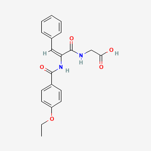 molecular formula C20H20N2O5 B1653084 N-(alpha,beta-Didehydro-N-(4-ethoxybenzoyl)phenylalanyl)glycine CAS No. 172798-53-7