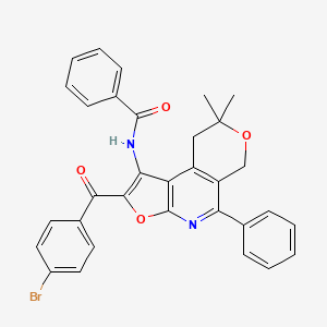 molecular formula C32H25BrN2O4 B1653090 Benzamide, N-(2-(4-bromobenzoyl)-8,9-dihydro-8,8-dimethyl-5-phenyl-6H-furo(2,3-b)pyrano(4,3-d)pyridin-1-yl)- CAS No. 172985-39-6
