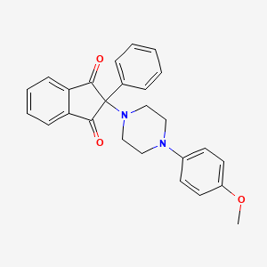 molecular formula C26H24N2O3 B1653098 1,3-Indandione, 2-(4-(p-methoxyphenyl)-1-piperazinyl)-2-phenyl- CAS No. 17334-76-8