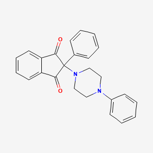 molecular formula C25H22N2O2 B1653099 1,3-Indandione, 2-phenyl-2-(4-phenyl-1-piperazinyl)- CAS No. 17334-77-9