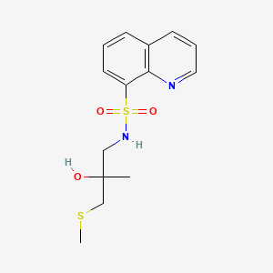 molecular formula C14H18N2O3S2 B1653197 N-(2-hydroxy-2-methyl-3-(methylthio)propyl)quinoline-8-sulfonamide CAS No. 1788542-90-4