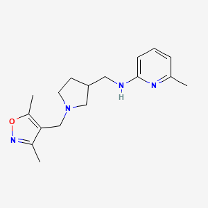 molecular formula C17H24N4O B1653215 N-({1-[(3,5-dimethyl-1,2-oxazol-4-yl)methyl]pyrrolidin-3-yl}methyl)-6-methylpyridin-2-amine CAS No. 1795436-38-2