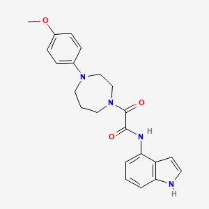 molecular formula C22H24N4O3 B1653217 N-(1H-indol-4-yl)-2-[4-(4-methoxyphenyl)-1,4-diazepan-1-yl]-2-oxoacetamide CAS No. 1795439-21-2
