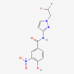 molecular formula C12H10F2N4O4 B1653247 N-[1-(2,2-difluoroethyl)-1H-pyrazol-3-yl]-4-hydroxy-3-nitrobenzamide CAS No. 1797206-91-7