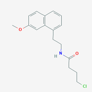 molecular formula C17H20ClNO2 B165325 Butanamide, 4-chloro-N-(2-(7-methoxy-1-naphthalenyl)ethyl)- CAS No. 138112-82-0