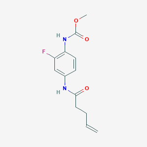 molecular formula C13H15FN2O3 B1653250 methyl N-[2-fluoro-4-(pent-4-enamido)phenyl]carbamate CAS No. 1797334-41-8