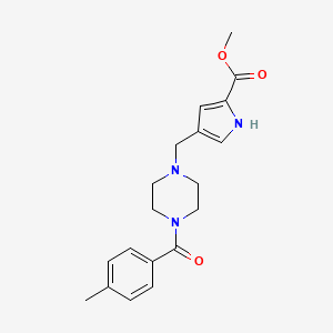 molecular formula C19H23N3O3 B1653254 methyl 4-[[4-(4-methylbenzoyl)piperazin-1-yl]methyl]-1H-pyrrole-2-carboxylate CAS No. 1797609-82-5