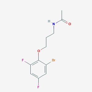 molecular formula C11H12BrF2NO2 B1653261 N-[3-(2-bromo-4,6-difluorophenoxy)propyl]acetamide CAS No. 1797832-72-4