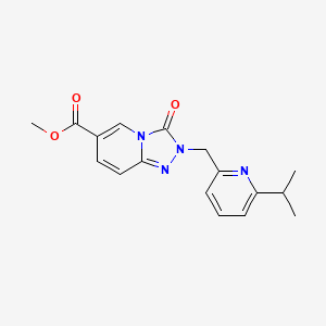 molecular formula C17H18N4O3 B1653263 methyl 3-oxo-2-{[6-(propan-2-yl)pyridin-2-yl]methyl}-2H,3H-[1,2,4]triazolo[4,3-a]pyridine-6-carboxylate CAS No. 1797894-72-4