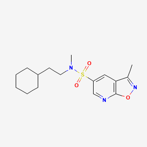 molecular formula C16H23N3O3S B1653275 N-(2-cyclohexylethyl)-N,3-dimethyl-[1,2]oxazolo[5,4-b]pyridine-5-sulfonamide CAS No. 1798730-57-0