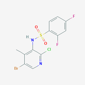 molecular formula C12H8BrClF2N2O2S B1653287 N-(5-bromo-2-chloro-4-methylpyridin-3-yl)-2,4-difluorobenzenesulfonamide CAS No. 1801905-62-3