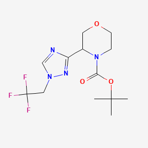 molecular formula C13H19F3N4O3 B1653308 tert-butyl 3-[1-(2,2,2-trifluoroethyl)-1H-1,2,4-triazol-3-yl]morpholine-4-carboxylate CAS No. 1803586-70-0