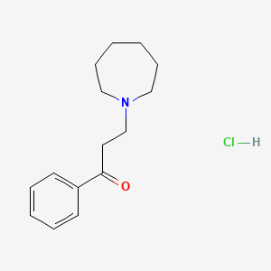 molecular formula C15H22ClNO B1653342 Propiophenone, 3-(hexahydro-1H-azepin-1-yl)-, hydrochloride CAS No. 18075-19-9