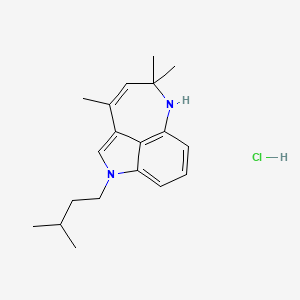 molecular formula C19H27ClN2 B1653354 1-isopentyl-3,5,5-trimethyl-5,6-dihydro-1H-azepino[4,3,2-cd]indole hydrochloride CAS No. 1807982-71-3