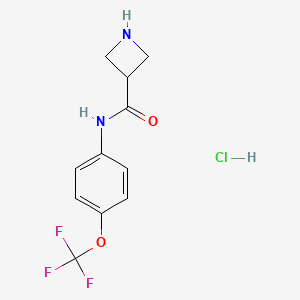 molecular formula C11H12ClF3N2O2 B1653355 N-(4-(trifluoromethoxy)phenyl)azetidine-3-carboxamide hydrochloride CAS No. 1807988-25-5