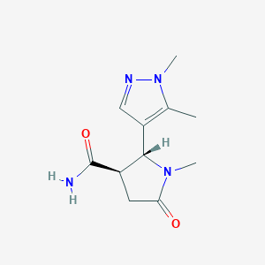 (2R,3R)-2-(1,5-Dimethylpyrazol-4-yl)-1-methyl-5-oxopyrrolidine-3-carboxamide