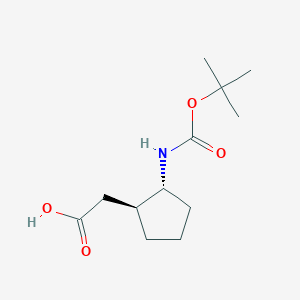 molecular formula C12H21NO4 B1653384 Rac-2-[(1R,2S)-2-{[(tert-butoxy)carbonyl]amino}cyclopentyl]acetic acid CAS No. 1820581-65-4