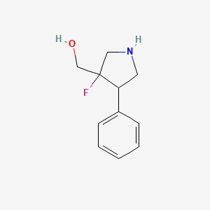 molecular formula C11H14FNO B1653392 (3-Fluoro-4-phenylpyrrolidin-3-yl)methanol CAS No. 1820650-52-9