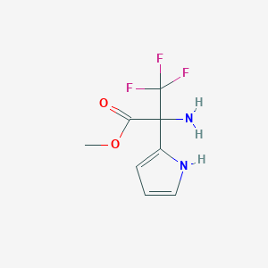 molecular formula C8H9F3N2O2 B1653397 Methyl 2-amino-3,3,3-trifluoro-2-(1H-pyrrol-2-yl)propanoate CAS No. 1820703-39-6