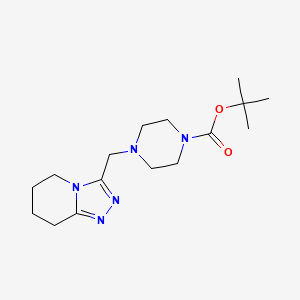 molecular formula C16H27N5O2 B1653410 Tert-butyl 4-(5,6,7,8-tetrahydro[1,2,4]triazolo[4,3-a]pyridin-3-ylmethyl)piperazine-1-carboxylate CAS No. 1822679-77-5