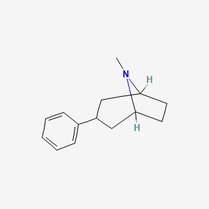 molecular formula C14H19N B1653454 8-Azabicyclo[3.2.1]octane, 8-methyl-3-phenyl- CAS No. 185099-63-2