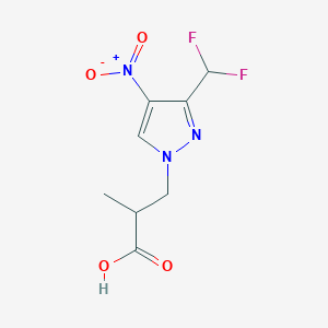 3-[3-(difluoromethyl)-4-nitro-1H-pyrazol-1-yl]-2-methylpropanoic acid