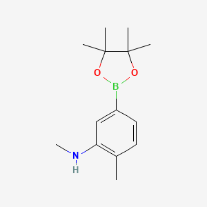molecular formula C14H22BNO2 B1653611 N,2-dimethyl-5-(4,4,5,5-tetramethyl-1,3,2-dioxaborolan-2-yl)aniline CAS No. 1857349-01-9