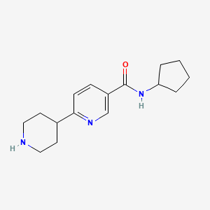 molecular formula C16H23N3O B1653617 N-cyclopentyl-6-(piperidin-4-yl)pyridine-3-carboxamide CAS No. 1858255-26-1