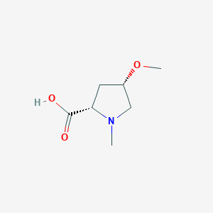 molecular formula C7H13NO3 B1653621 (2S,4S)-4-Methoxy-1-methylpyrrolidine-2-carboxylic acid CAS No. 1860012-46-9