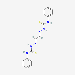 molecular formula C16H16N6S2 B1653636 Hydrazinecarbothioamide, 2,2'-(1,2-ethanediylidene)bis(N-phenyl- CAS No. 18670-34-3